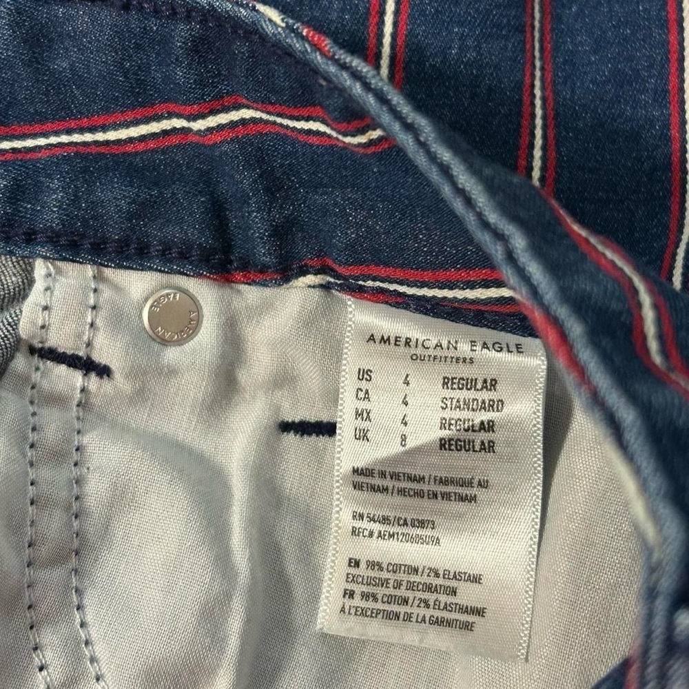 American Eagle Striped High-Rise Mini Denim Skirt – Size 4 - Picture 6 of 8